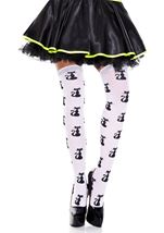 Cat Print Spandex Women Thigh High