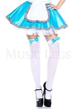 Satin Bow With Mesh Thigh Highs