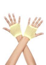 Thick Diamond Net Gloves Neon Yellow