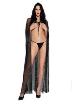 Woman Fishnet Cape with Attached Hood