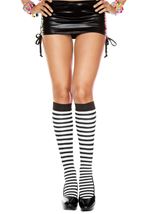 Striped Knee High Black White