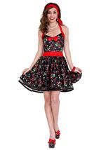 Retro Cherries Print Women Costume