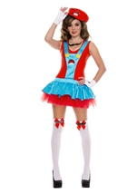 Adult Red Playful Plumber Woman Costume