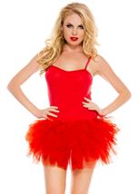 Stretched Cami with Tutu Woman Dress Red