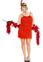 Stunning Flapper Plus Size Woman Costume Red