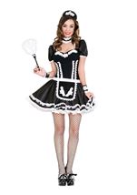 Adult Flowery Lacy French Maid Woman Costume