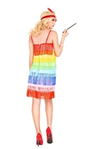 Adult Rainbow Fringe Flapper Woman Costume