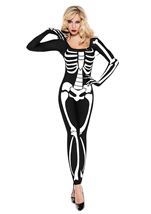 Skeleton Women Bodysuit Black and White