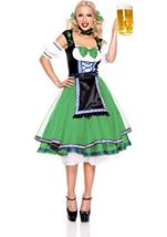 Adult Oktoberfest beer Woman Costume Green