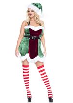 Adult Plus Size North Pole Santa Woman Elf Costume