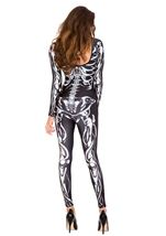 Adult Skeleton Print Women Catsuit Black