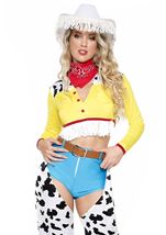 Adult Cowgirl Sheriff Cow Print Women Costume 