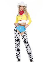 Adult Cowgirl Sheriff Cow Print Women Costume 