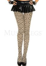 Diamond Cross Print Spandex Pantyhose 