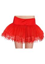 Tear Drop Net Women Petticoat Red