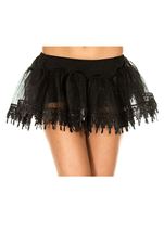 Tear Drop Net Women Petticoat Black