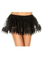 Tear Drop Net Women Petticoat Black