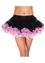 Women Trim Petticoat Black And Pink