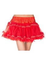 Polka dot trim mesh petticoat