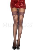 Lace Top Thigh High Look Pantyhose
