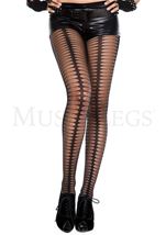 Black Sheer Pantyhose with Oval Pattern