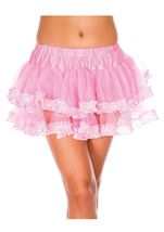 Lace Trim Mesh Women Petticoat