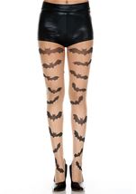 Flying Bats Print Spandex Women Pantyhose