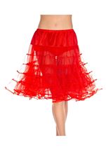 Long Layered Woman Petticoat Red