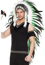 Long Feather Indian Men Tribal Headdress