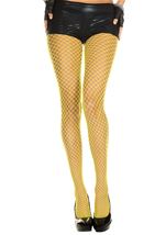 Mini Diamond Net Pantyhose Neon Yellow