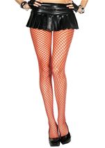 Mini Diamond Net Pantyhose Red