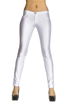 White Disco 80s Women Pants