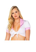 Adult Schoolgirl Collared Tie Top Pink