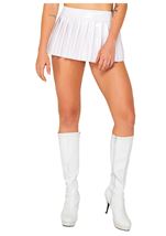 Pleated Vinyl Women Skirt White