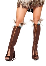 Lace up Suede Leg Warmers