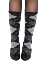 Grey Argyle Leg Warmer 