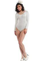 Women Nylon Sleeveless White Leotard