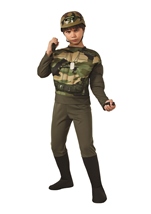 Costume Action Commando Per Ragazzi - Giacca, Pantaloni E Cappello, Vestibilità Militare, Carnevale