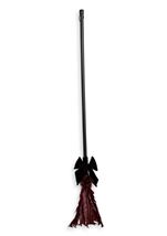 All ages Burgundy Feathered Witch Broom