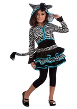 Zebra Hoodie Girls Costume