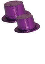 Adult Glitter Top Hat Purple