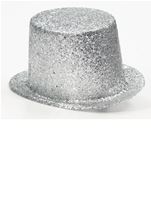 Glitter Top Hat Silver