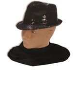 Sequin Fedora Hat Black