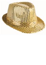 Sequin Fedora Gold Hat
