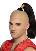 Adult Bald Wig with Ponytail
