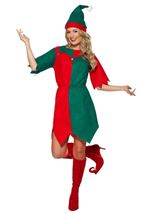 Adult Santas Helper Red Green Elf Women Costume