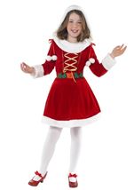 Kids Little Miss Santa Girls Costume