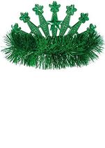 Stars Gem and Tinsel Fringed Crown Green Tiara