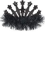 All ages Stars Gem and Tinsel Fringed Crown Tiara Black