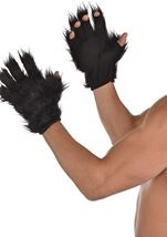 Black Fingerless Furry Gloves